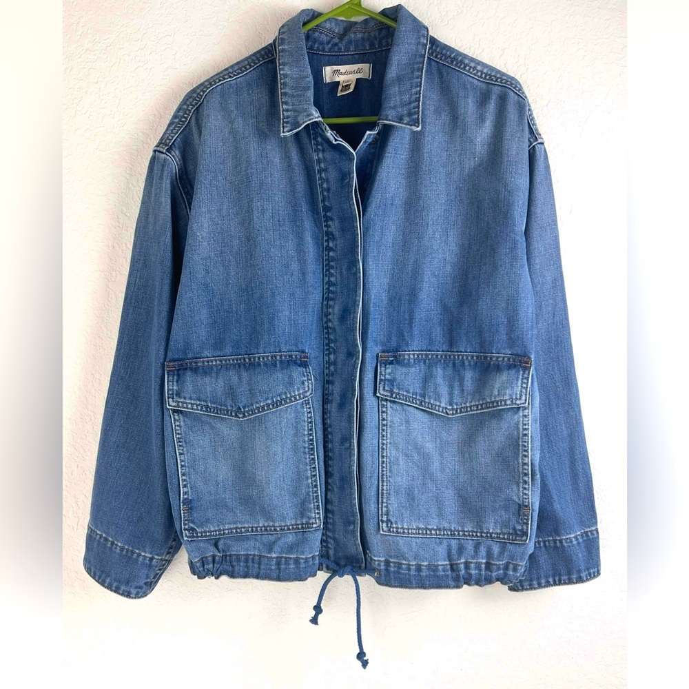 Madewell Drawstring Shirt Jean Jacket - Picture 3 of 12